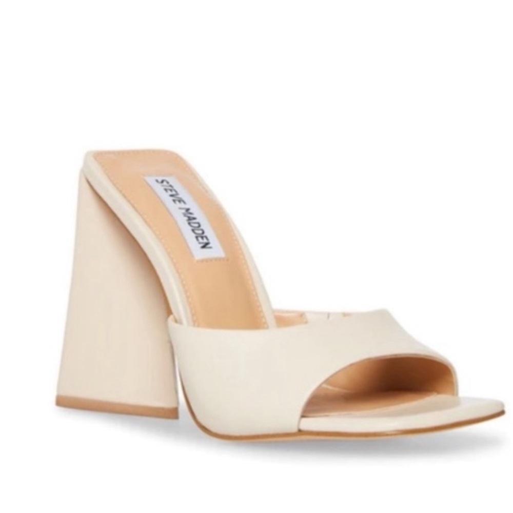 Steve Madden Cream Block Heel Sandals